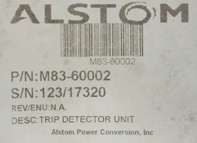 NEW ALSTOM M83-60002 TRIP DETECTOR UNIT M8360002
