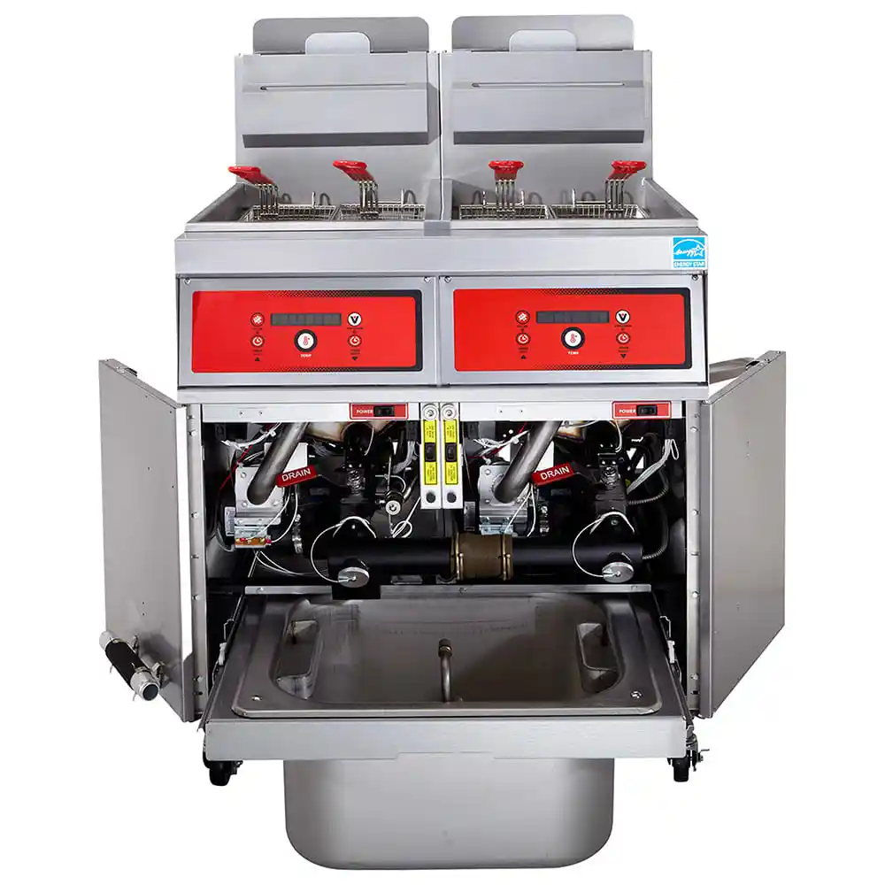 Vulcan 3VK65DF Gas Fryer - (3) 70 Lb Vats, Floor Model, Natural Gas