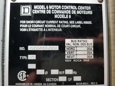 USED SQUARE D MODEL 6