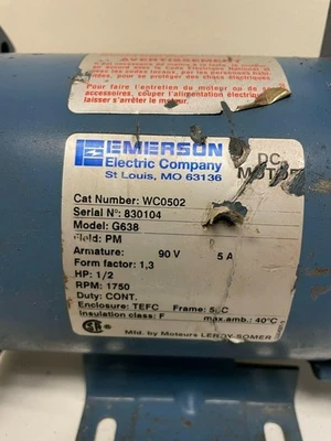 USED Emerson DC Motor