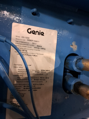 USED 2017 Genie GS-1930