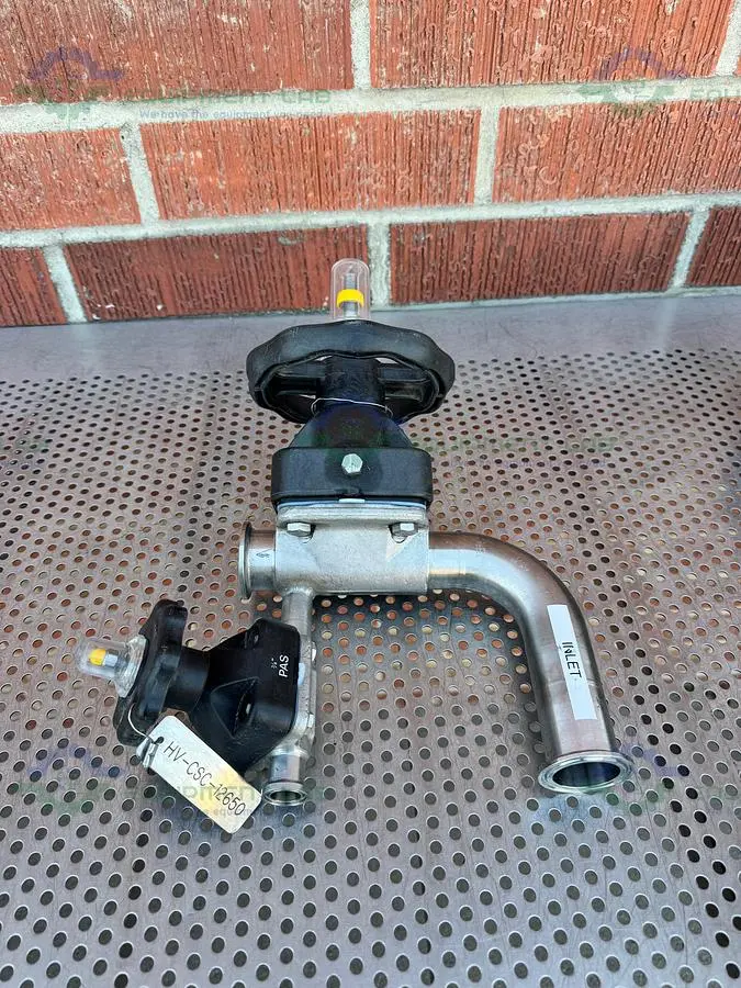 USED 2- ITT PURE FLO RA25MAX DIAPHRAGM VALVE W/ 1 1/2" TO 3/4" SANITARY FITTING