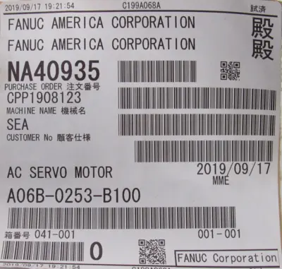 NEW FANUC A06B-0253-B100 SERVO MOTOR AIF 30/4000 A860-2000-T301 A06B0253B100