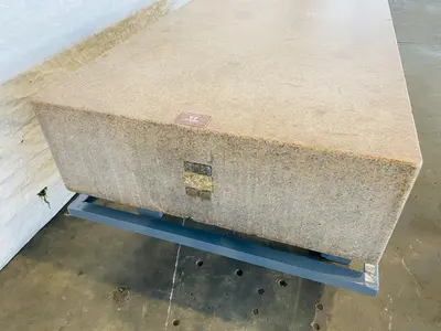 48" X 96" X 16" HERMAN PINK GRANITE SURFACE PLATE. STOCK # 0313522