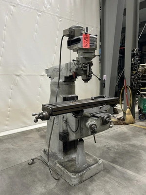 Bridgeport Step Pulley Vertical Knee Mill, 9” x 42” Table, 1 HP