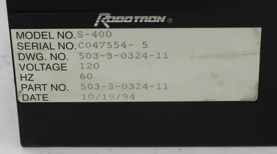 USED ROBOTRON S-400 503-3-0324-11