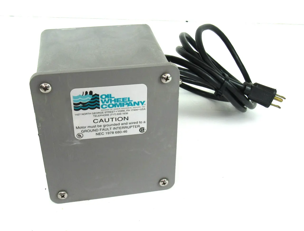 Oil Wheel Company NEC 1978 680-46 Ground Fault Interrupter 60Hz 115V