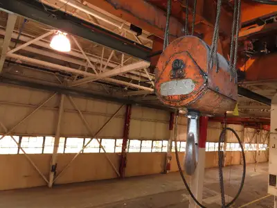 Cleveland Tramrail P&H 11 Ton Double Girder Underhung Bridge Crane 34' 10" Span