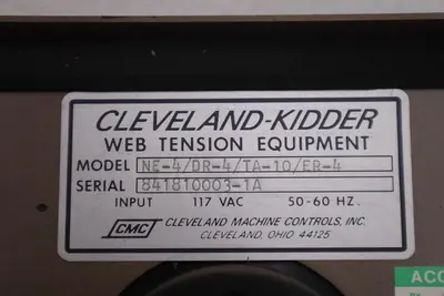 Cleveland-Kidder Web Tension Indicator Equipment NE-4/DR-4/TA-10/ER-4 #4111