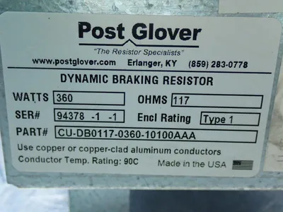 Used POST GLOVER CUDB0117036010100AAA Resistors Ohio US | HGR 24 #1020214