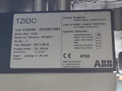 Electro-Pneumatic Positioner TZIDC, V18345-1010521001 w/ Actuator Valve YT-400