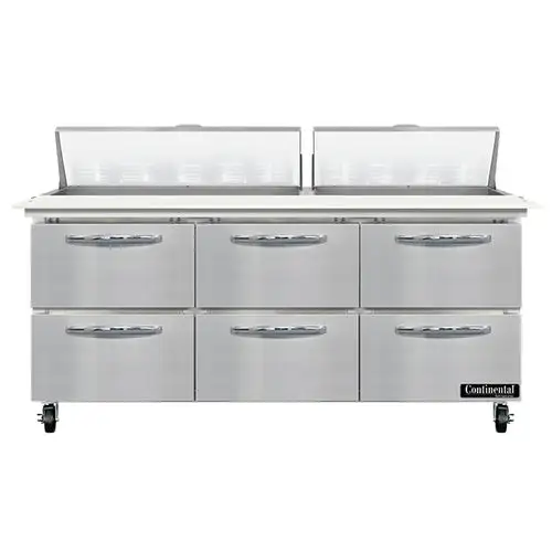 Continental SW72N18C-D 72" Sandwich/salad Prep Table W/ Refrigerated Base, 115v