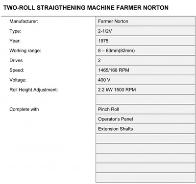 SIR JAMES FARMER NORTON Two-Roll Bar Straightener, top condition, POA