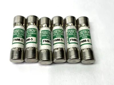 USED COOPER BUSSMANN FUSETRON TIME-DELAY MIDGET FUSE 250V 5A LOT OF 6