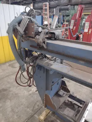 72" JETLINE SEAM WELDER WITH 3-WAY COPPER GROOVE BOTTOM CLAMP & MILLER COMPONENTS: STOCK #23642