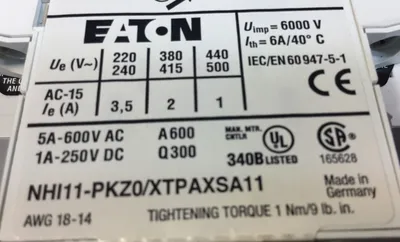 EATON PKZM0-1 XTPR001BC1 Manual Motor Starter. 4G