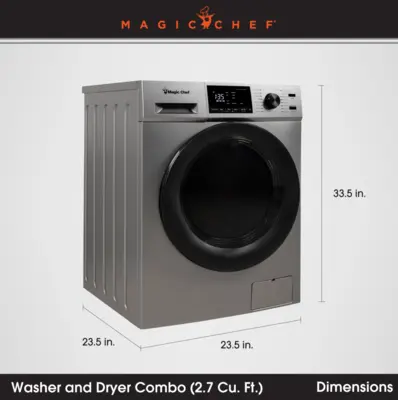 Magic Chef 2.7 CU. FT. ALL-IN-ONE WASHER AND DRYER COMBO IN SILVER