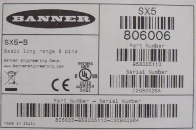 NEW BANNER SX5-B SAFETY LASER SCANNER 806006 958005110
