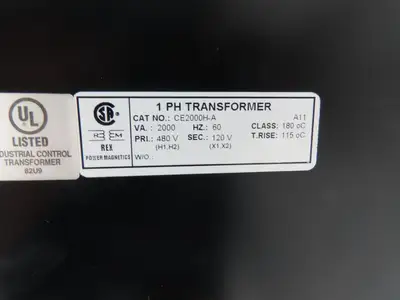 Rex Power Magnetics Stepdown Transformer 2kva 1Ph HV480 - LV120