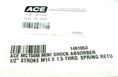 NEW ACE CONTROLS 190-0304 MINI SHOCK ABSORBER 1900304