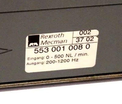 USED REXROTH 553 001 008 0 AIR VOLUME SENSOR 0-500 NL / MIN 200-1200 HZ, 5530010080