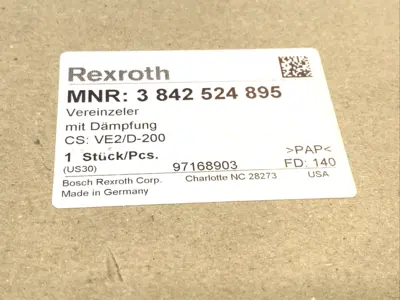 New | in-Stock Bosch Rexroth VE 2/D-200 Parts (Hydraulics and Pneumatics) Michigan US | Maverick Industrial Sales #1413526