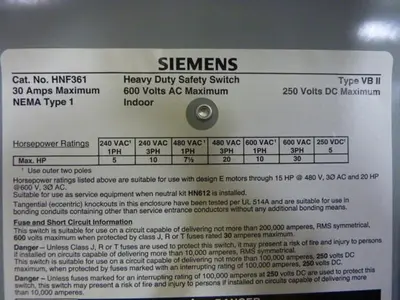 USED SIEMENS HNF361 VBII