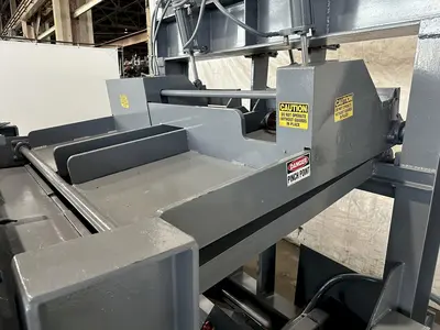 72" x .250" PAXSON HYDRAULIC PEELER TABLE WITH TENSION STAND. STOCK # 0106123