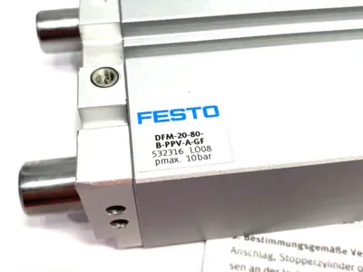 USED FESTO GUIDED DRIVE CYLINDER 80MM STROKE 20MM BORE 8161416