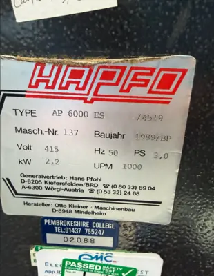hapfo ap6000es tooling and equipment | Bowland Trading Ltd (5)
