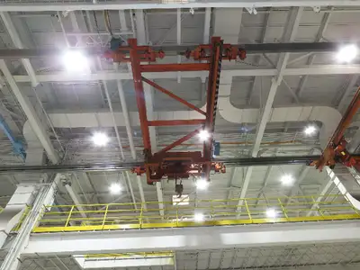 Cleveland Tramrail 11 Ton Double Girder Underhung Bridge Crane 18' 3" Span