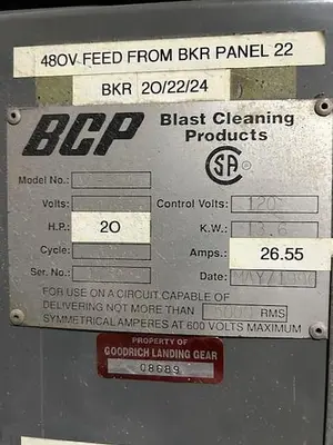 USED 1996 BCP A4-6946 BLAST ROOM