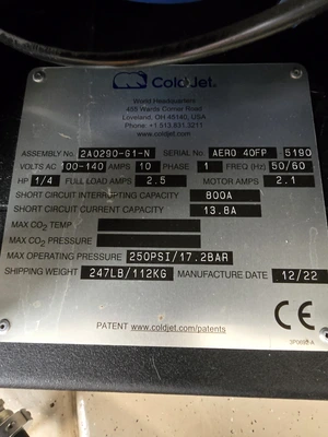 2023 COLDJET Aero40FP Blast Cleaning | 520 Machinery Sales LLC (7)