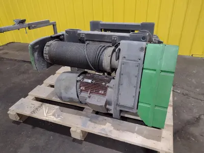 10 TON STAHL SINGLE-GIRDER OVERHEAD CRANE CABLE HOIST & POWER TROLLEY: STOCK #19748