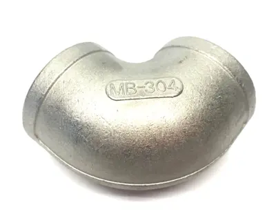 USED MERIT BRASS STAINLESS STEEL 90° ELBOW T304 1-1/2"