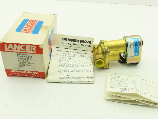 Lancer 2LF2HBG4127 2-Way Skinner Solenoid Valve 1/2" Steam N.C. 3-125 PSI. 120v