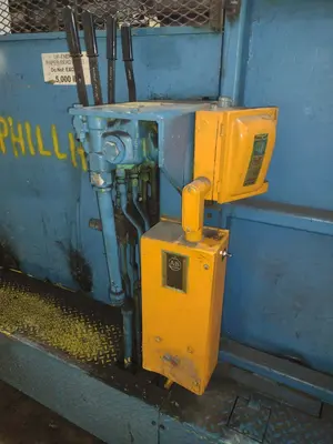 20,000 LBS X 54" X 36" BRANER HYDRAULIC COIL CAR UPENDER WITH POWER FEED CONVEYOR: YOBRO #25238