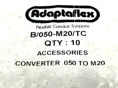B/050-M20/TC | Adaptaflex  Adaptor 1/2" NPT to M20 PKG OF 10 - New