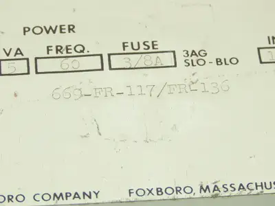 Foxboro 669-FR-117/FR-136 Analog Pressure Recorder Rack Mount Module Unit