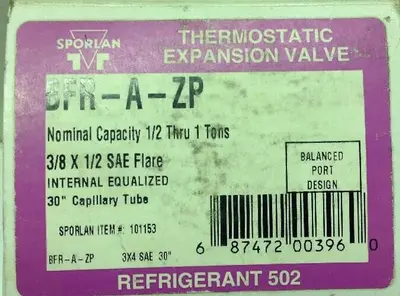 New | in-Stock SPORLAN BFR-A-ZP HVAC Parts and Equipment | Surplus Asset Holdings #1188388