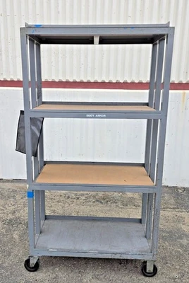 Heavy Duty Metal Storage Rolling Cart Racking 4 Shelving Wheels 36 x 18 x 72