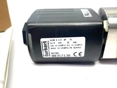USED BÜRKERT 2/2-WAY SERVO SOLENOID VALVE 6240 A 1/4 DP SS 24VDC 16W