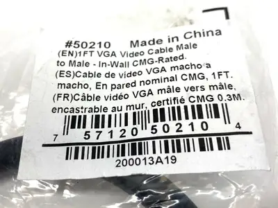 C2G 50210 VGA Video Cable Male - Male 1ft - New