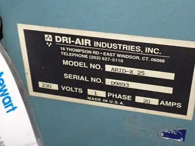 Used DRIAIR INDUSTRIES INC ARIDX 25 Misc Plastics Equipment Ohio US | HGR 24 #867248