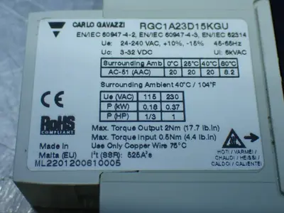 New | in-Stock CARLO GAVAZZI RGC1A23D15KGU Relays & Switches | HGR 24 #739767
