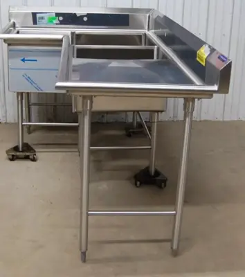 142-0027 48 Inch x 80 Inch Corner 3 Bowl Heavy Duty Stainless Sink