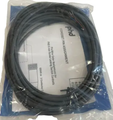 NEW LOT OF 5 PHD 61397-05 3 WIRE FEMALE CORDSET 3 METER LENGTH 6139705