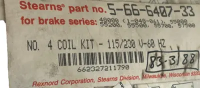 NEW STEARNS 5-66-6407-33 COIL KIT 115/230 V-60 HZ 566640733