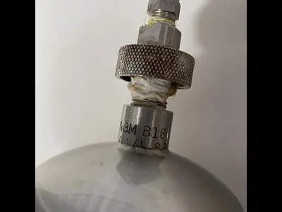 USED Swagelok FILTER HOUSING 5" L X 3" SANITARY FITTING W/ SWAGELOK VALVES