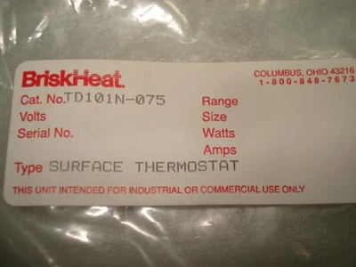 New | in-Stock BRISKHEAT _UNKNOWN_ Temperature Controls | OCO Industrial #1593186